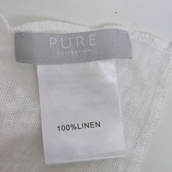 Pure Collection 100% Linen White Quiet Luxury Scarf/Wrap Size 80"x32" - Picture 5 of 5